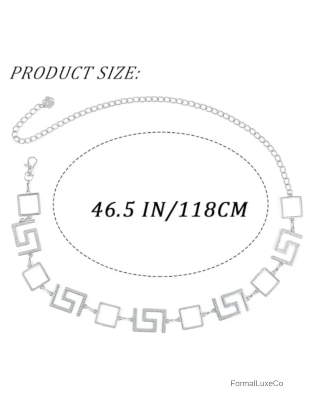 Rhinestone Waist Chain Belt Women Metal Dress Accessory